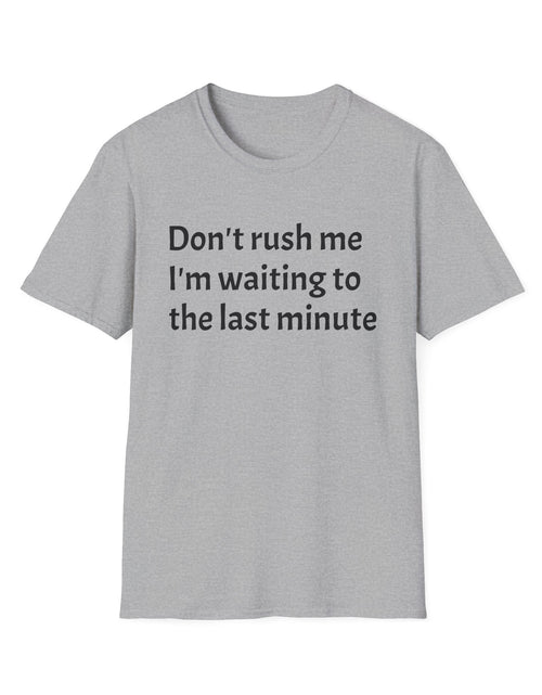 Load image into Gallery viewer, Black Graphic T‑Shirt — Subtle Text 'Don't Trust Me I'm Walking to the Last Minute'
