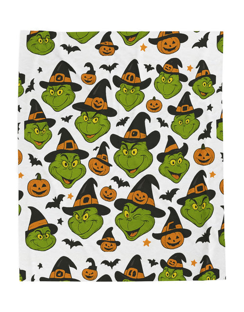 Load image into Gallery viewer, Halloween Grinch Plush Blanket | Cozy Throw for Kids &amp; Adults | Perfect for Fall Decor, Spooky Movie Night, Halloween Gift, Cozy Home [...]
