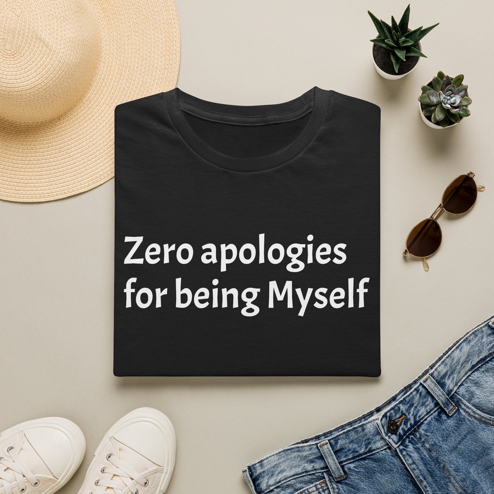 'Zero Apologies for Being Myself' Graphic T-Shirt