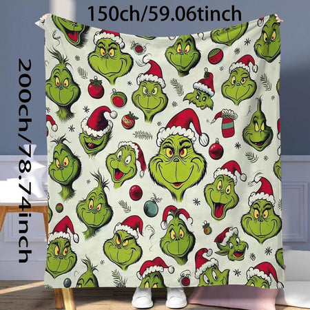 Christmas Grinch Plush Blanket | Cozy Throw for Kids & Adults