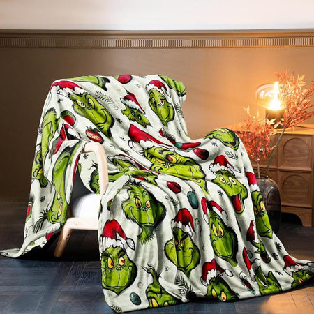 Christmas Grinch Plush Blanket | Cozy Throw for Kids & Adults