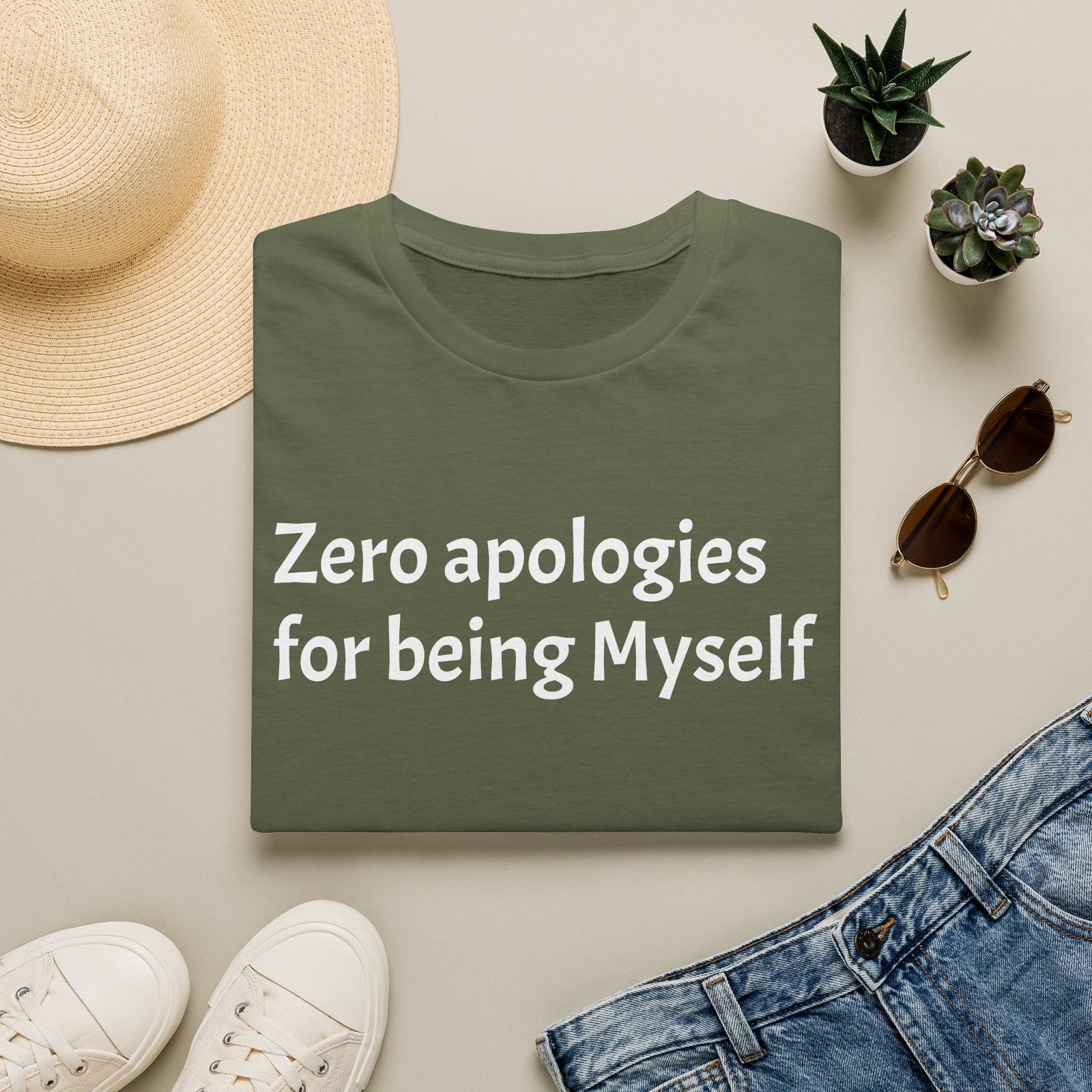'Zero Apologies for Being Myself' Graphic T-Shirt