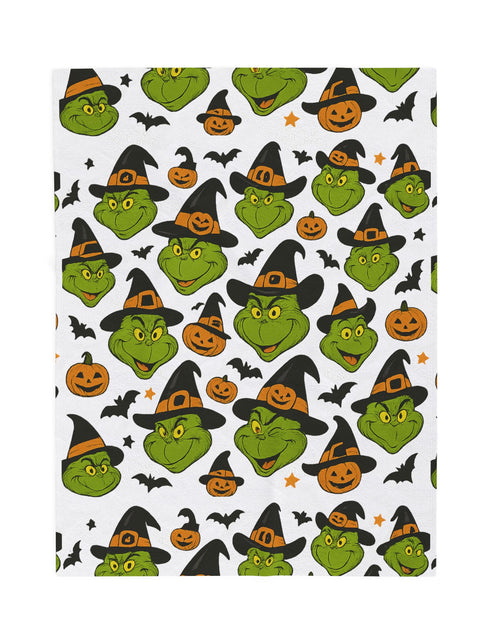 Load image into Gallery viewer, Halloween Grinch Plush Blanket | Cozy Throw for Kids &amp; Adults | Perfect for Fall Decor, Spooky Movie Night, Halloween Gift, Cozy Home [...]
